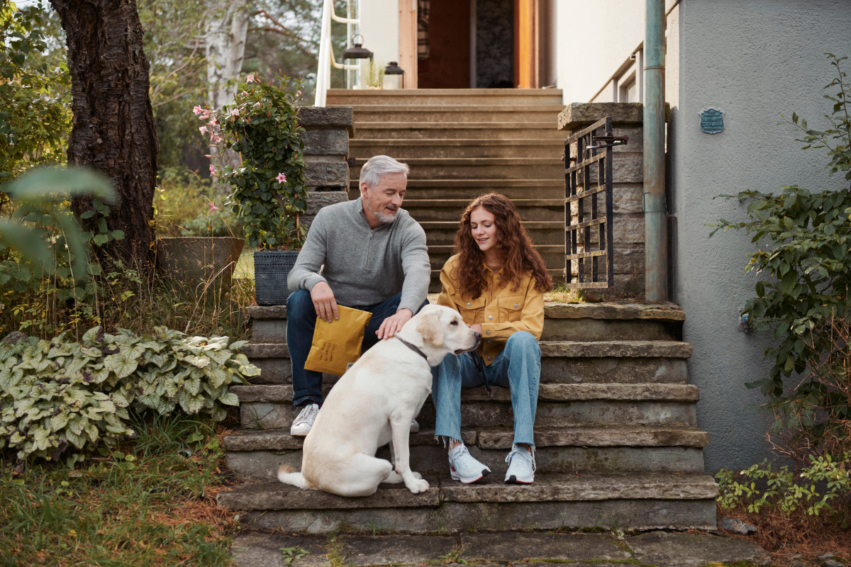 Family with small parcel