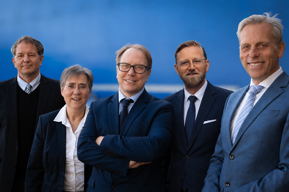Max Thole (Director Operations), Kerstin Lechtenberg (Director Strategic Clients), Andreas Reß (Managing Director / CEO), Jörg Plaschke (Director Commercial), Dietrich Röttger (Director Finance & Human Resources)