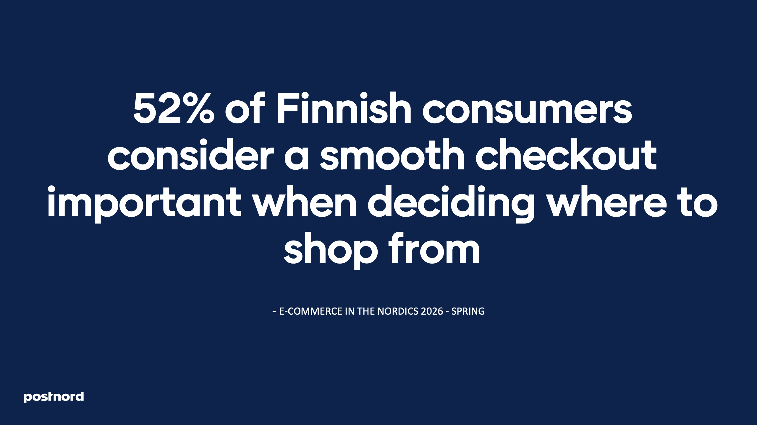 52% of Finnish consumers consider a smooth checkout important when deciding where to shop from