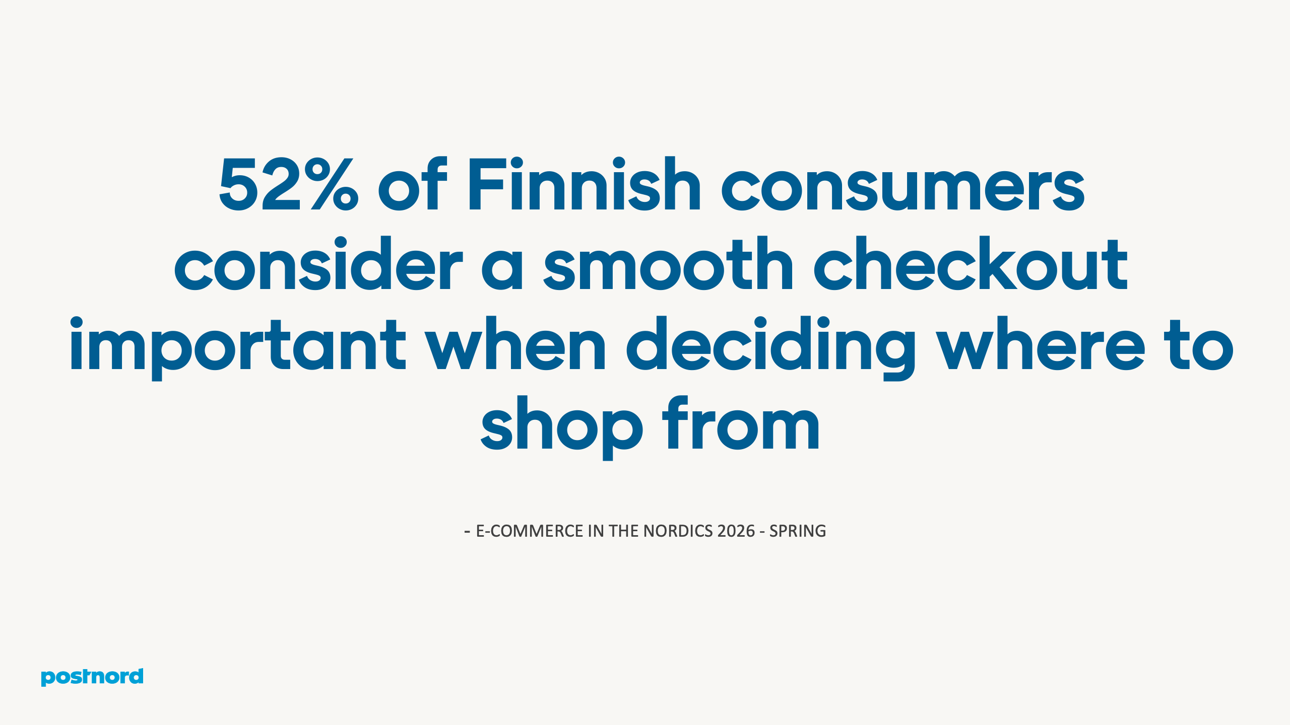 52% of Finnish consumers consider a smooth checkout important when deciding where to shop from