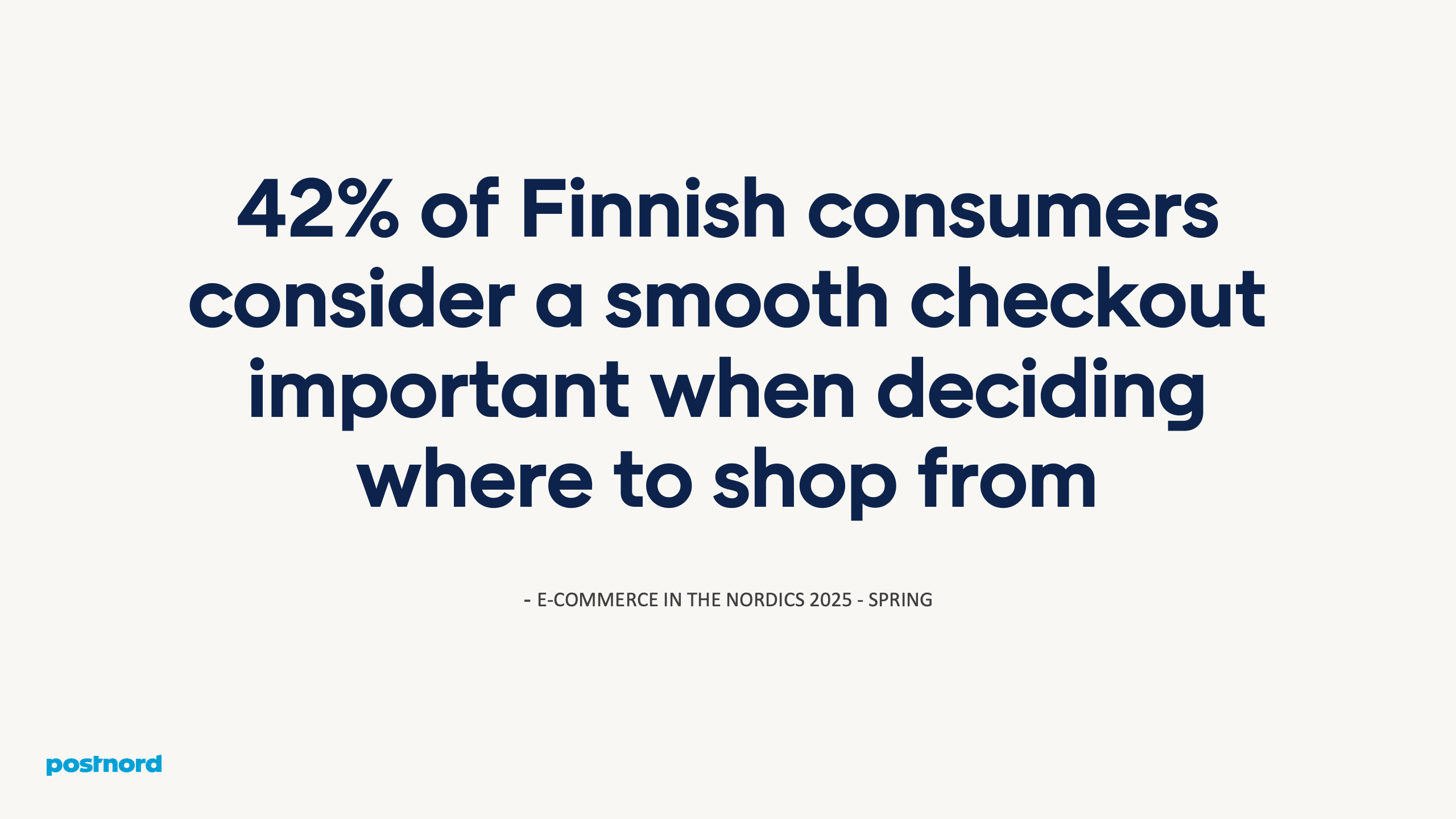 42% of Finnish consumers consider a smooth checkout important
