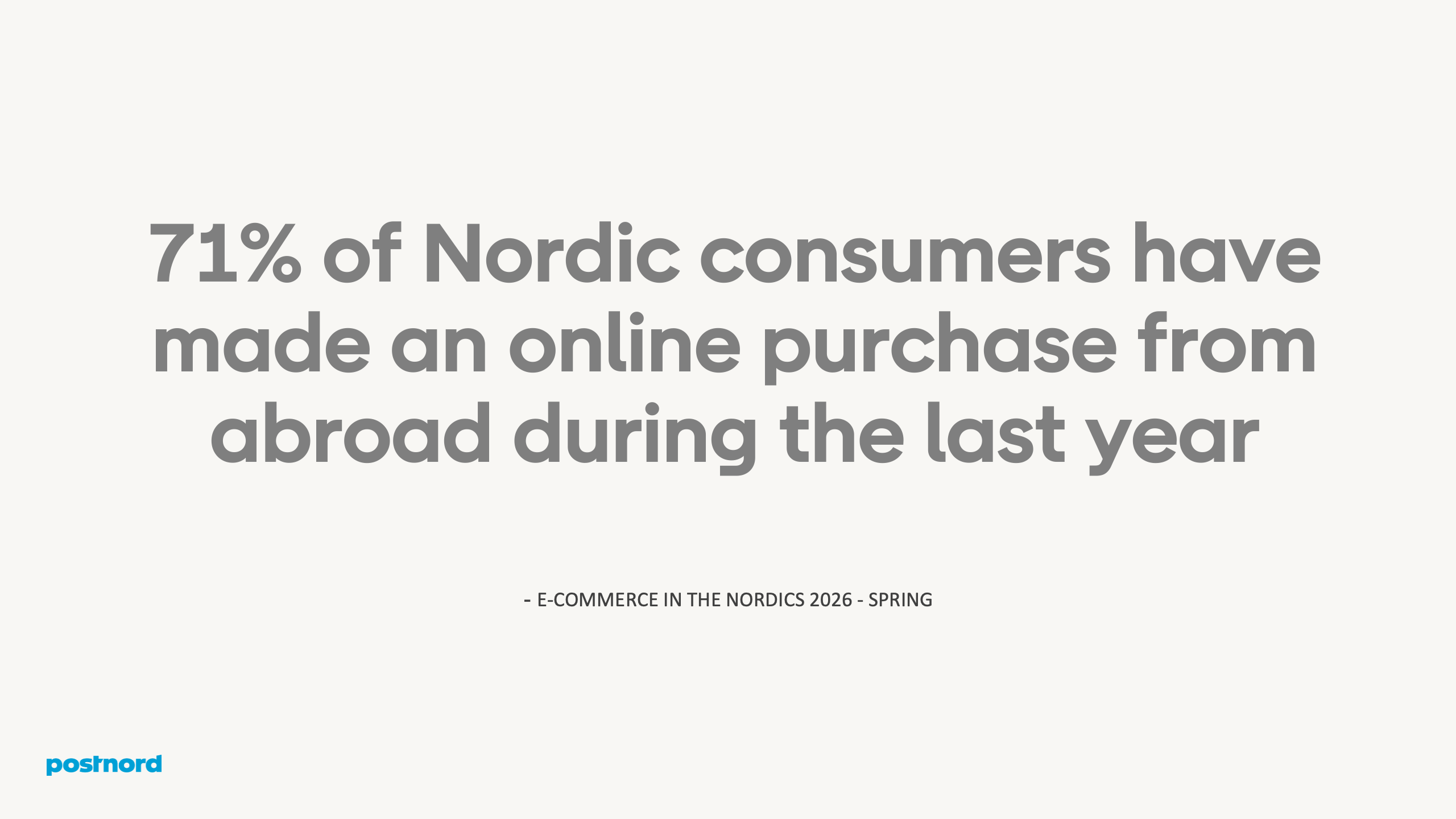 71% of Nordic consumers have made an online purchase from abroad during the last year